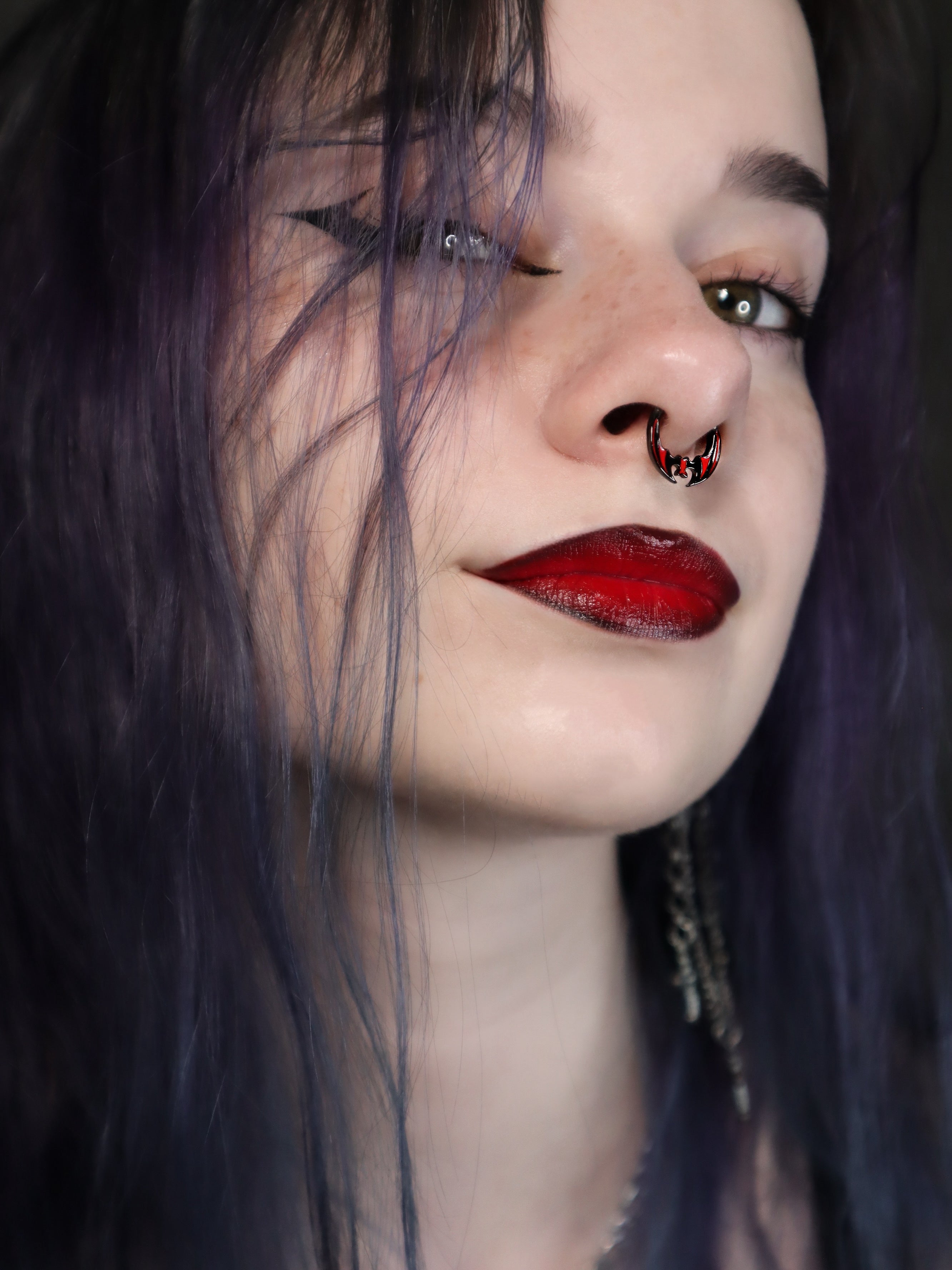 Upside-Down Bat Daith Septum Ring