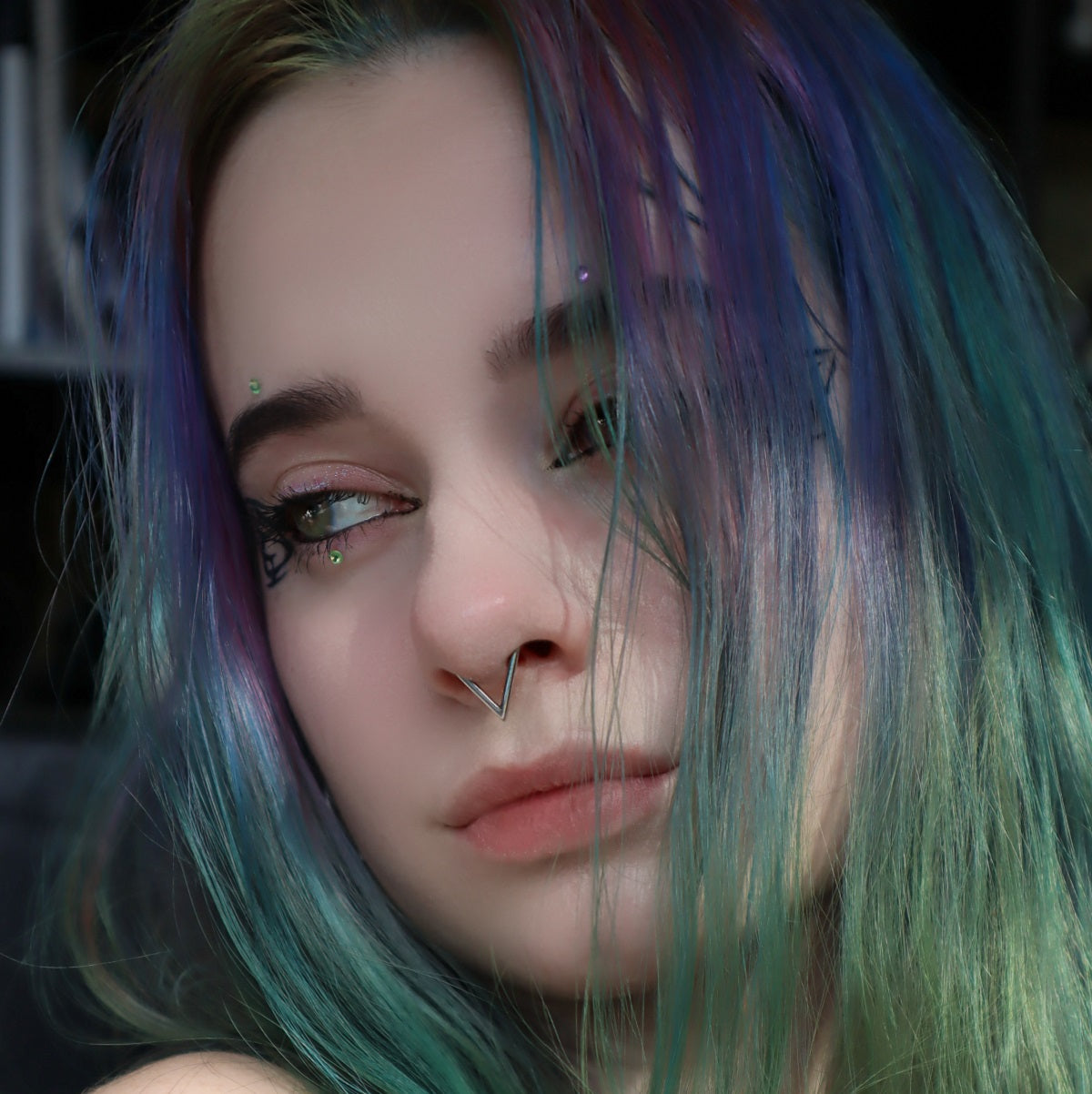 16G Titanium Triangle Hinged Segment Septum Ring