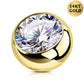 14K oro CZ bola 14G anillos del vientre 14G CZ bola