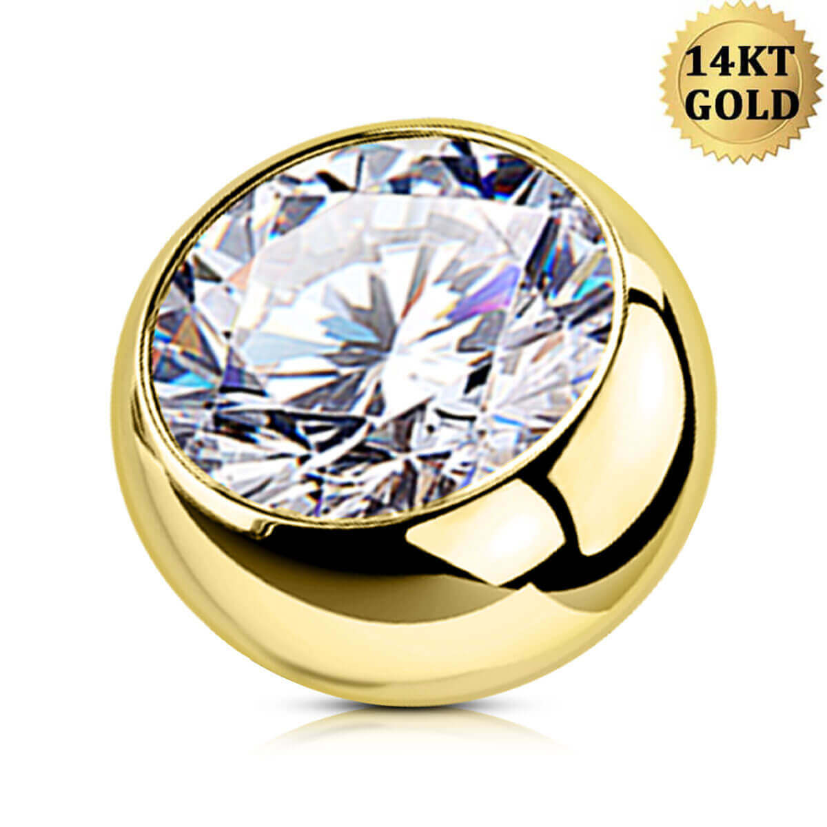 14K oro CZ bola 14G anillos del vientre 14G CZ bola