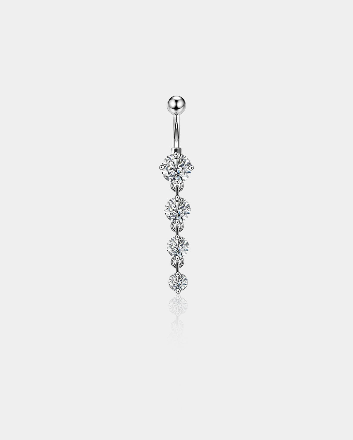 Triple CZ Dangle Belly Ring