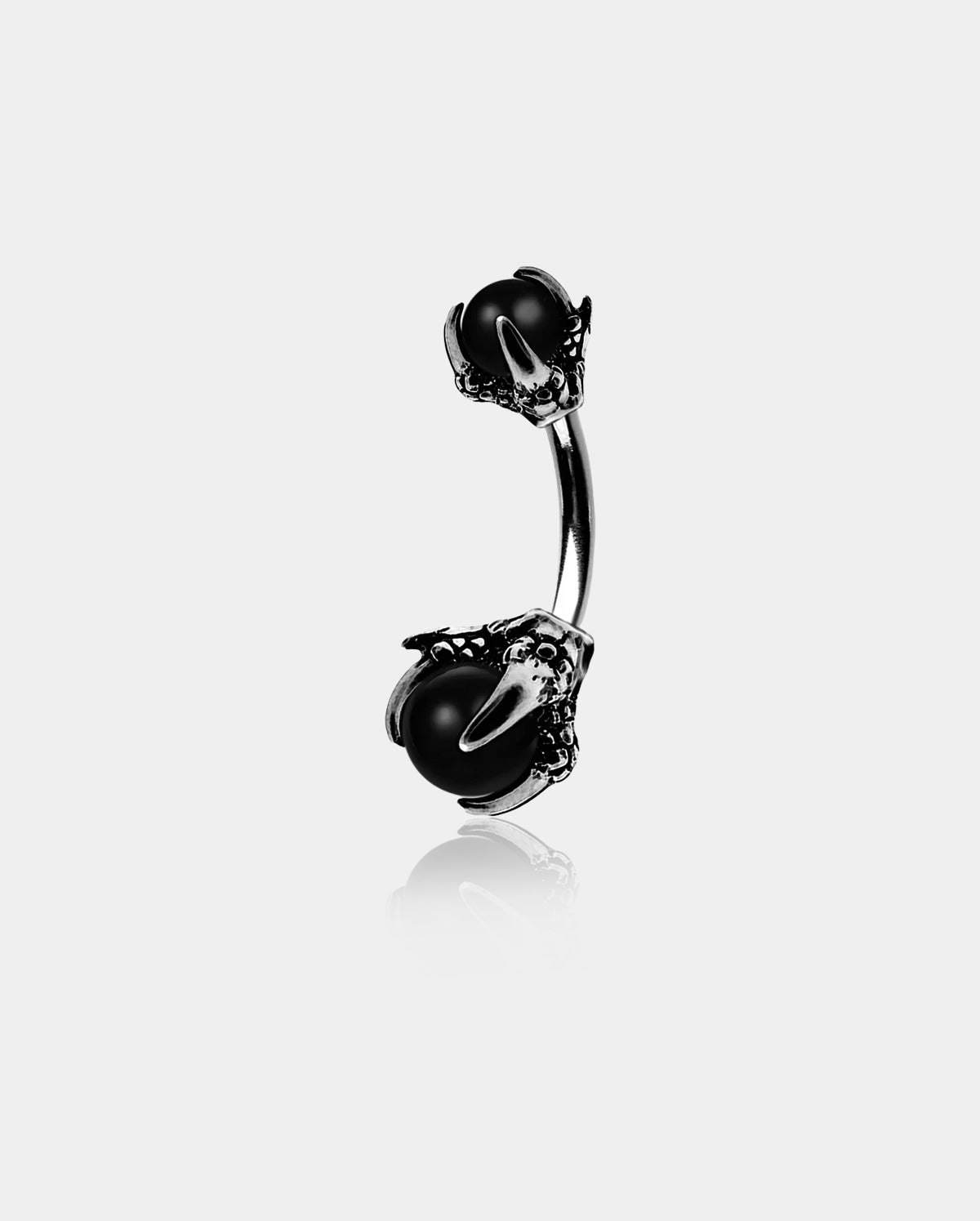 14G Three Dragon Claw Hand with Gem Ball Belly Ring - OUFER BODY JEWELRY 