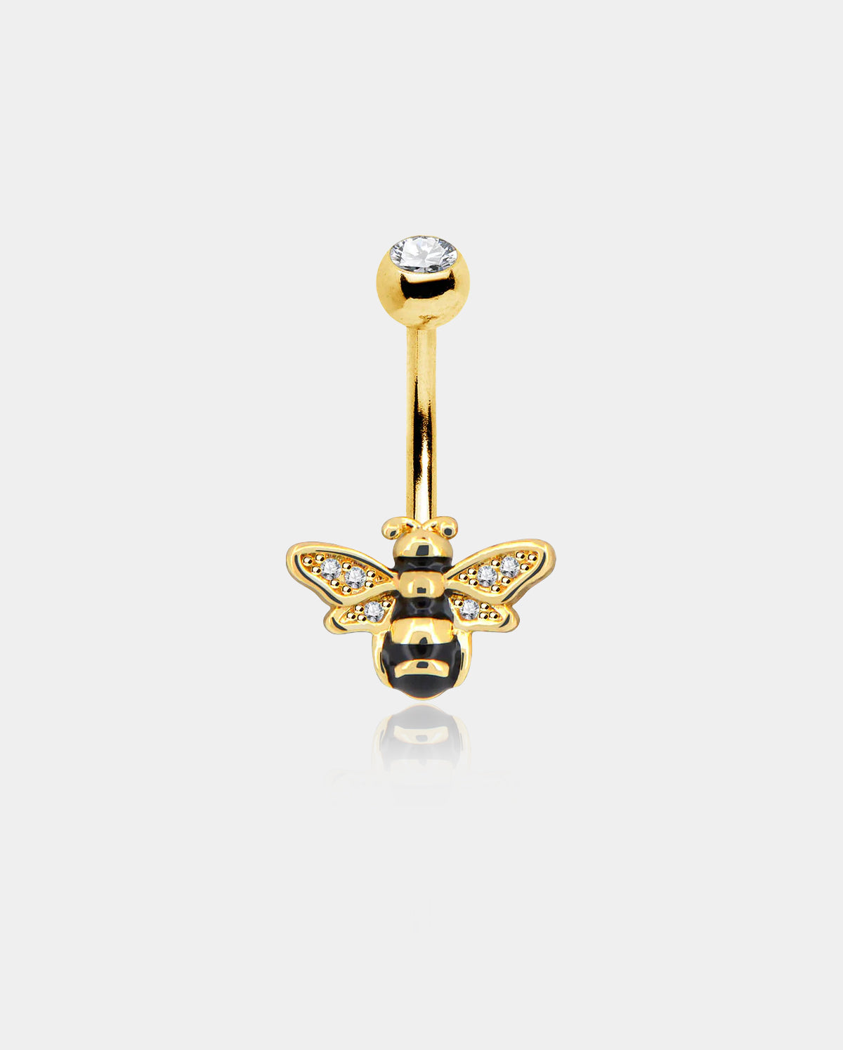 Golden Bee CZ Belly Ring
