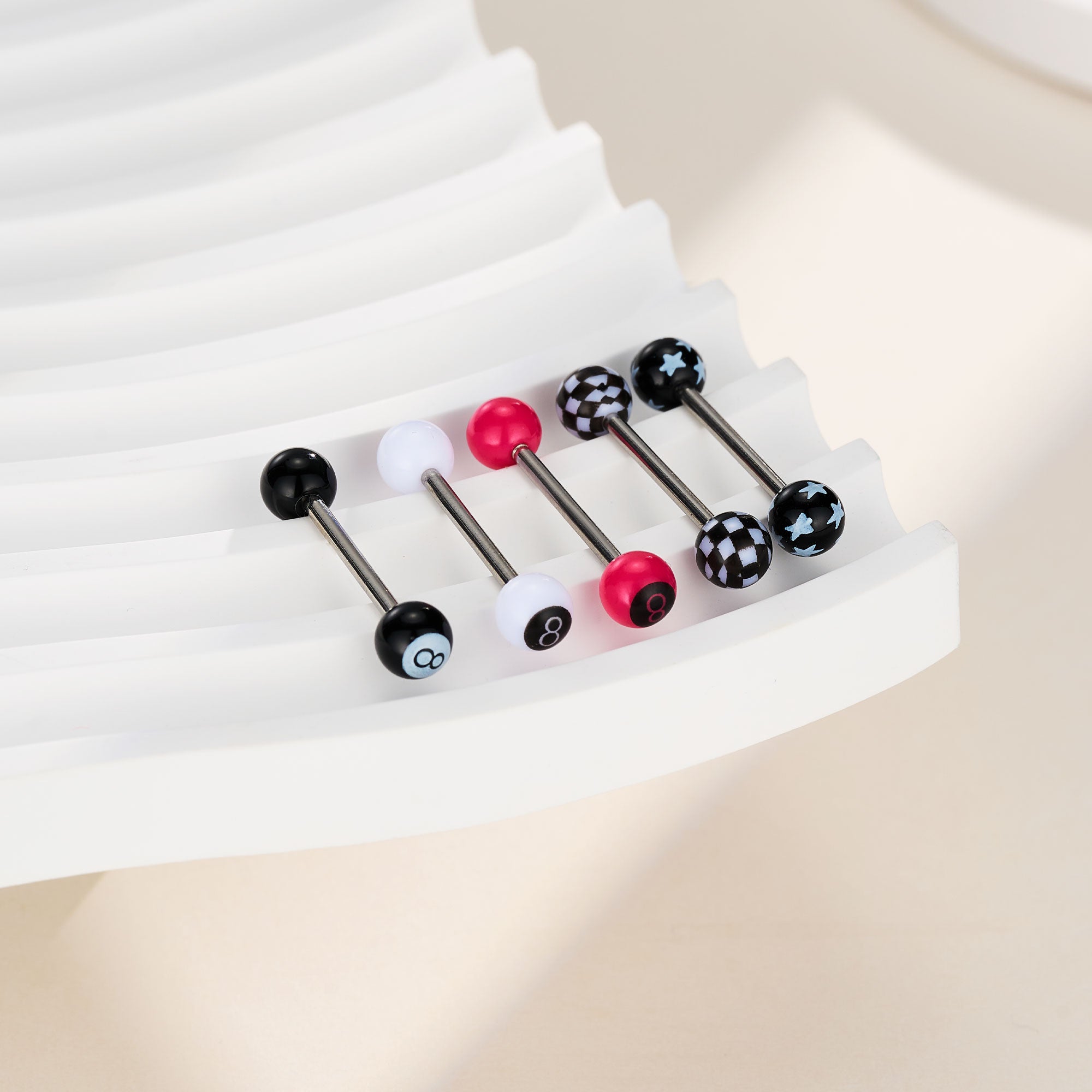 5PCS Acrylic Y2K Tongue Barbells Set