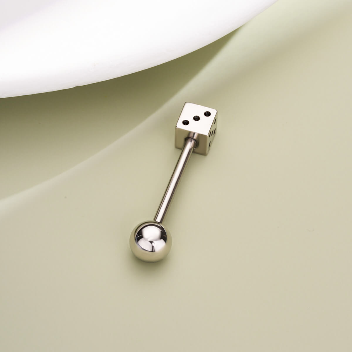 dice tongue piercing barbell