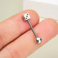 stainless steel dice tongue piercing