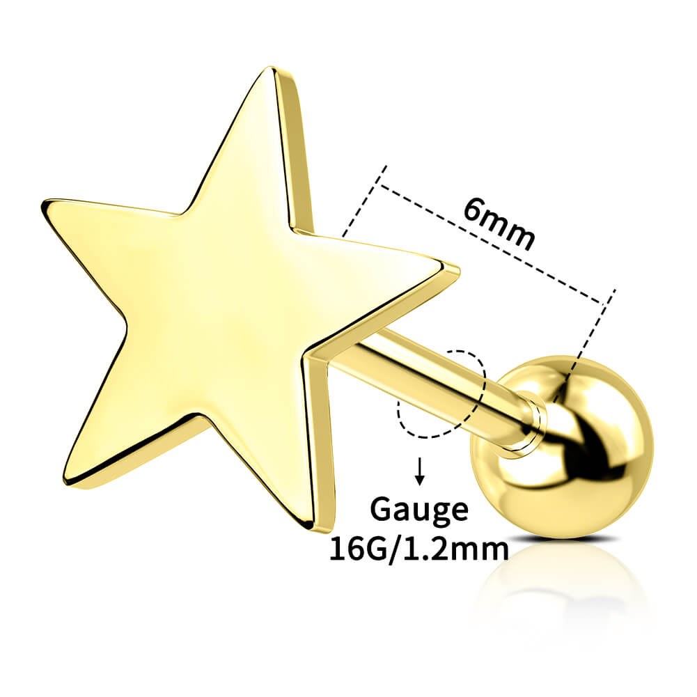 16g star helix earring