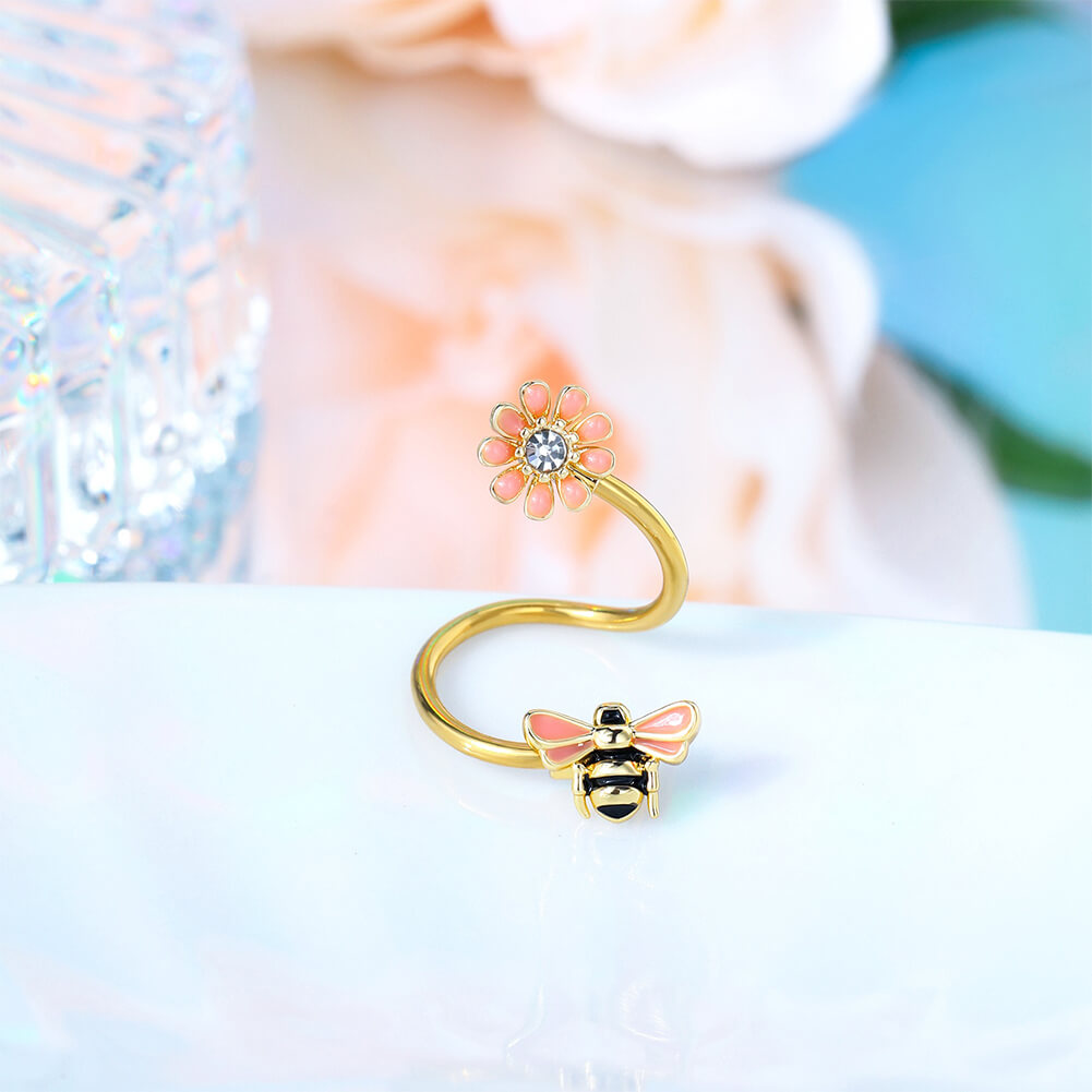 16G Bee/Flower S-Shape Barbell Helix Piercing Jewelry