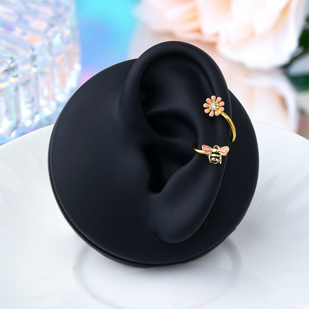 flower spiral helix earring