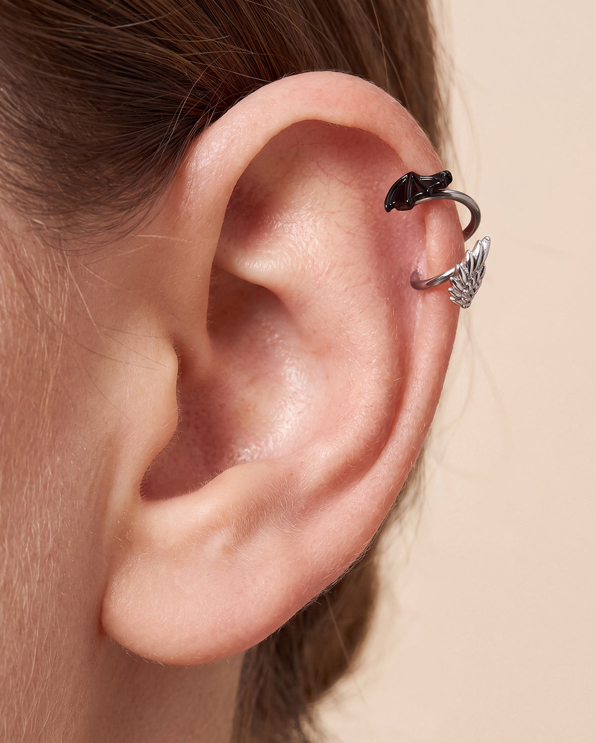 Devil & Angel Wing S-Shaped Helix Piercing