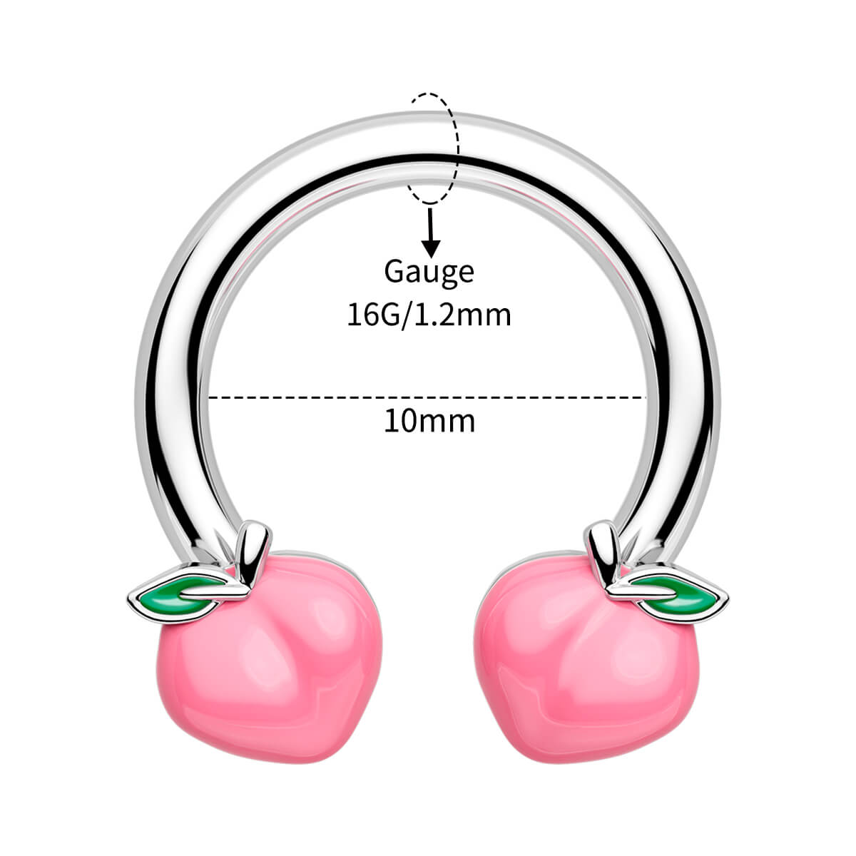 16g peach septum ring 