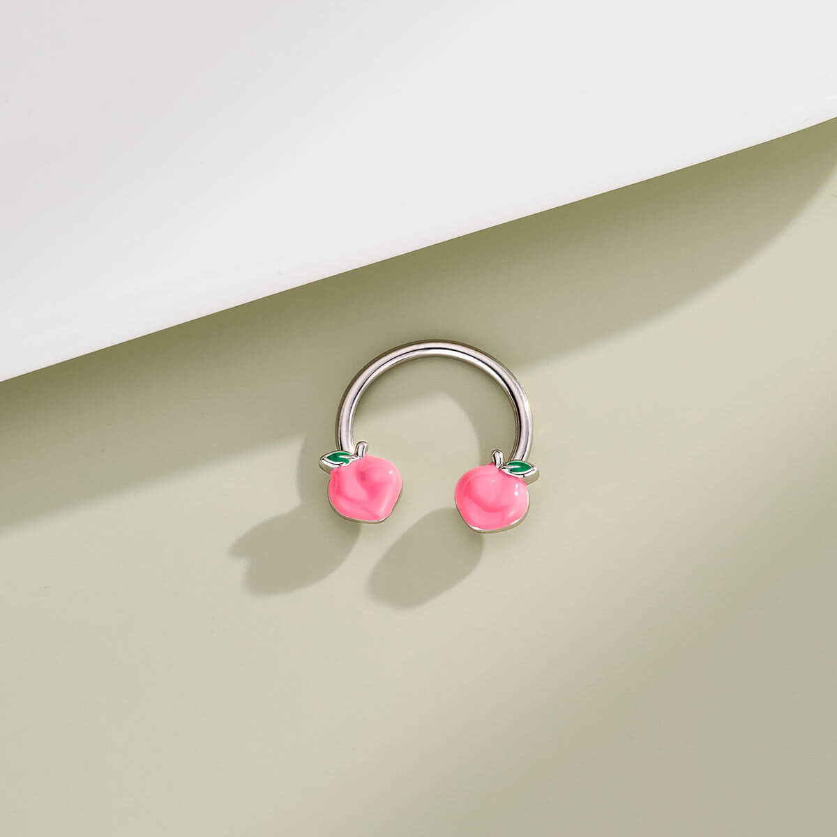 pink peach septum ring 