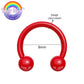 14g rainbow septum ring horseshoe