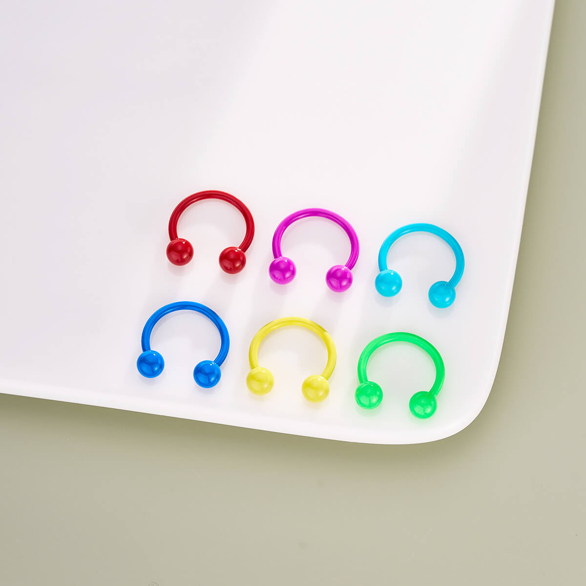lovely rainbow septum ring horseshoe