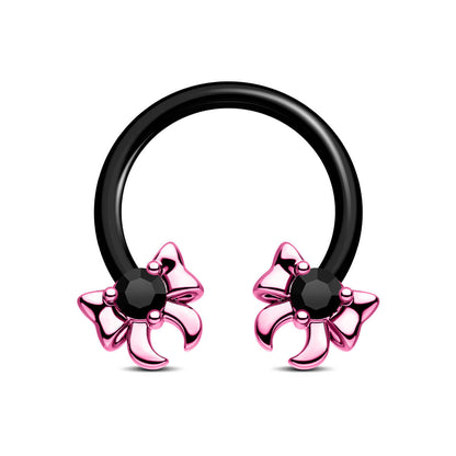 pink and black septum ring 