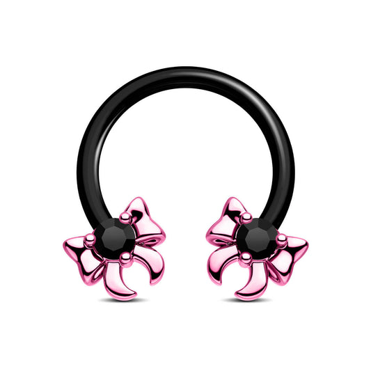 pink and black septum ring 