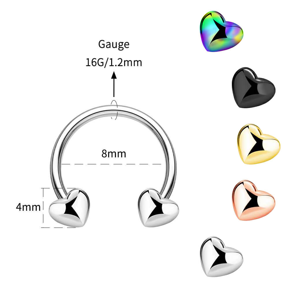 8mm heart septum ring