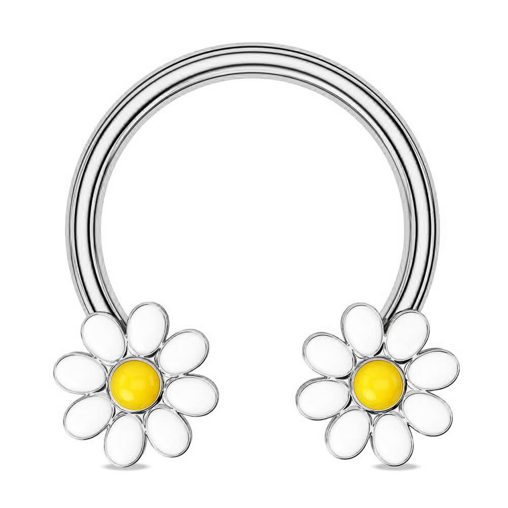 16G Daisy Horseshoe Septum Rings Daith Earrings