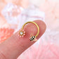 oufer bee and flower septum ring