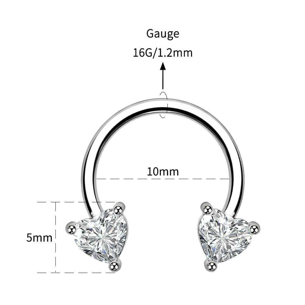 10mm heart septum ring