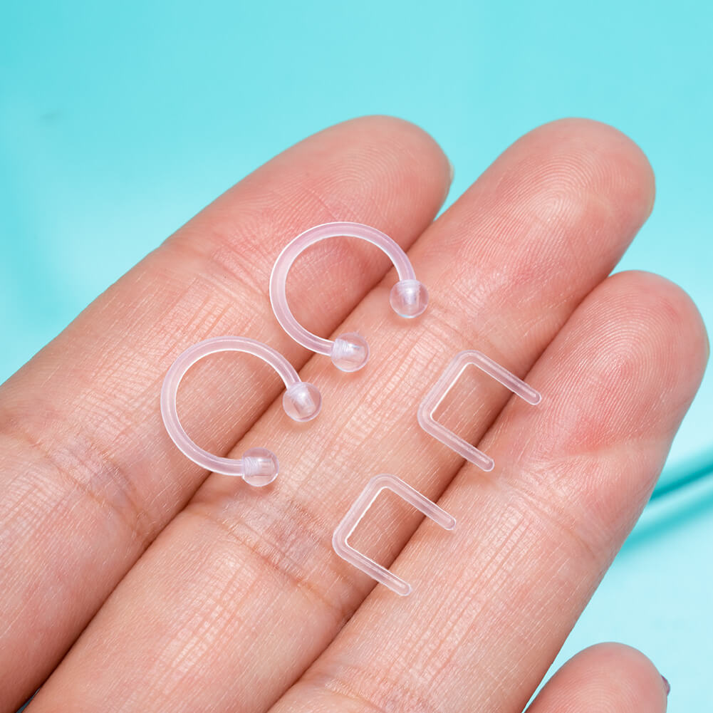 Oufer 8Pcs Acrylic Septum Clear Retainer Pack – OUFER BODY JEWELRY