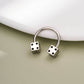 16G Internally Threaded Dice Shape Horseshoe Septum Ring