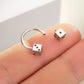 16G Internally Threaded Dice Shape Horseshoe Septum Ring