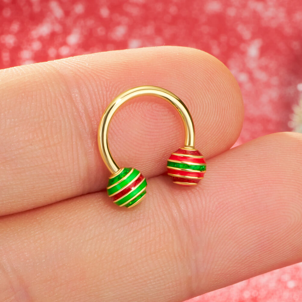 horseshoe rainbow septum ring