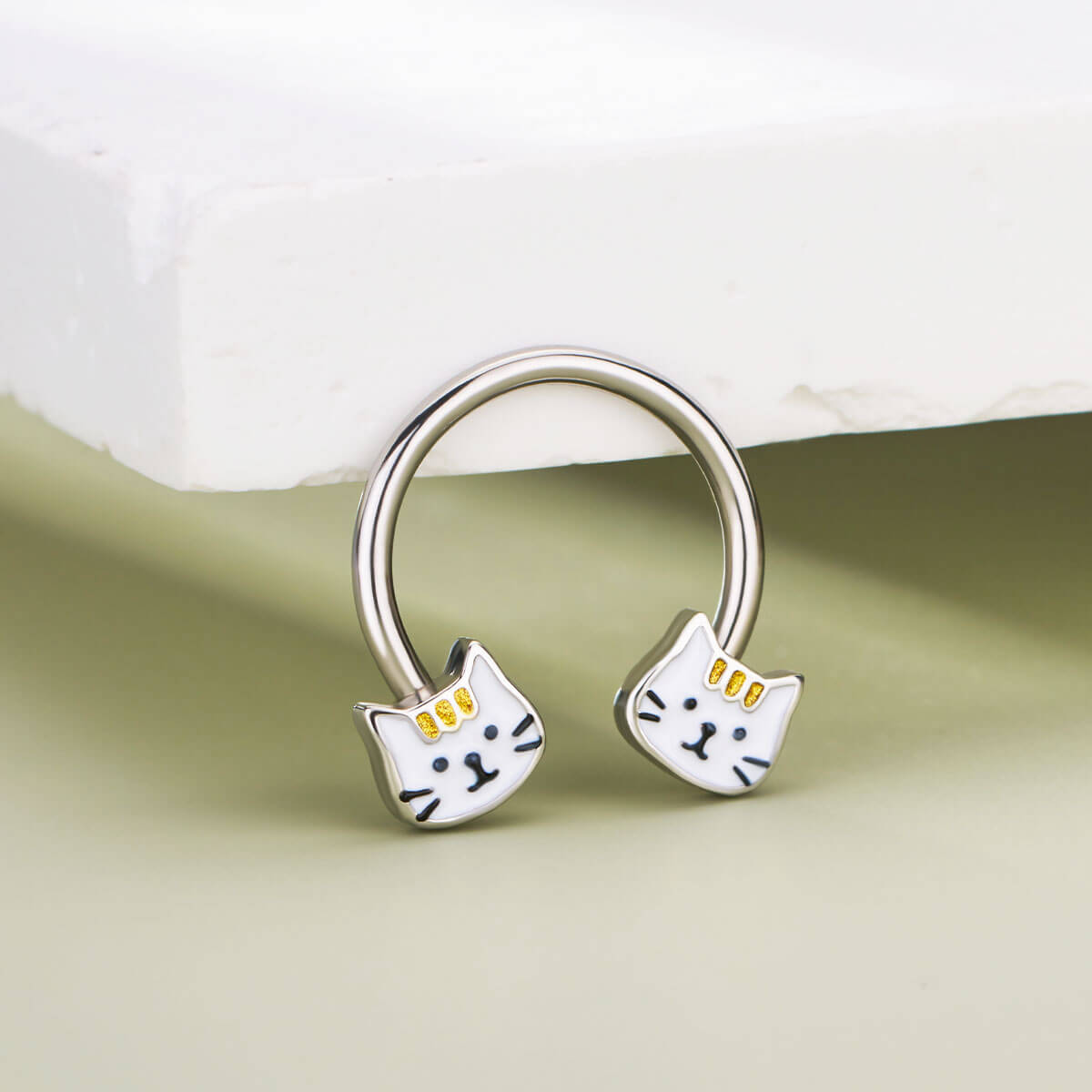 cute cat septum ring