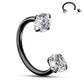 20G Push Pin Clear/Black CZ Horseshoe Nose Ring
