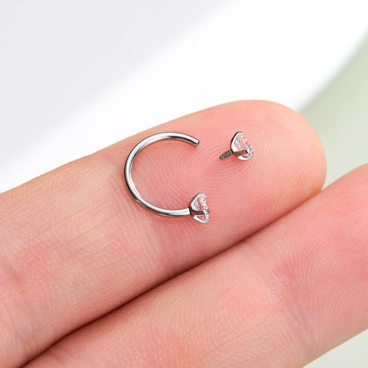 Internally Threaded How To Wear A Half Hoop Nose Ring 14k Gold