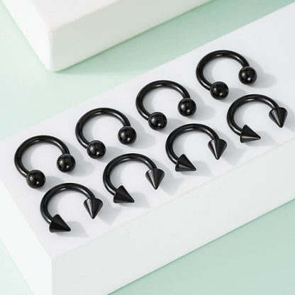 14g black horseshoe circular barbell