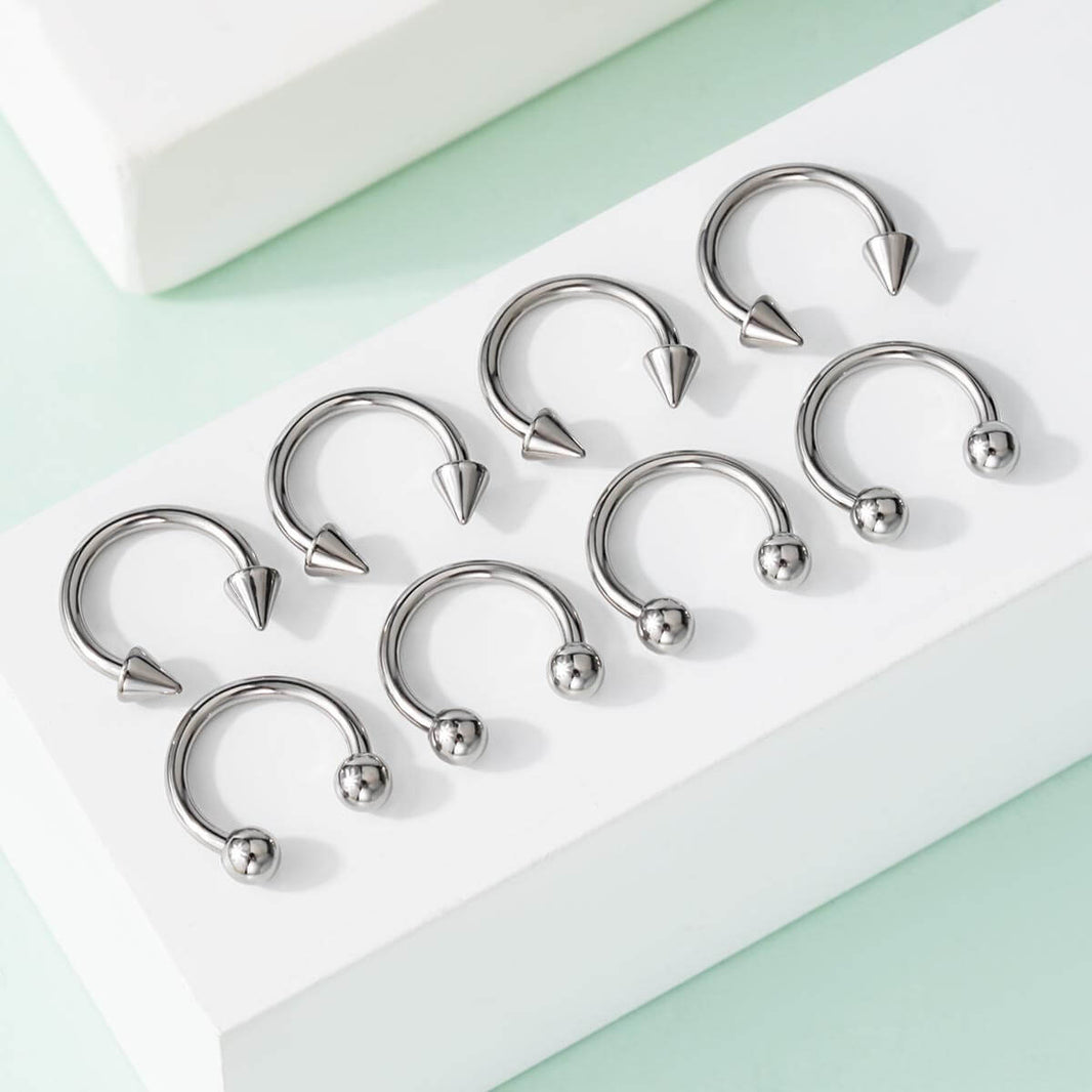 OUFER 2 Piercings Tétons 14G Barres En Acier Inox 316L - Bijoux Téton Cadeau Noël