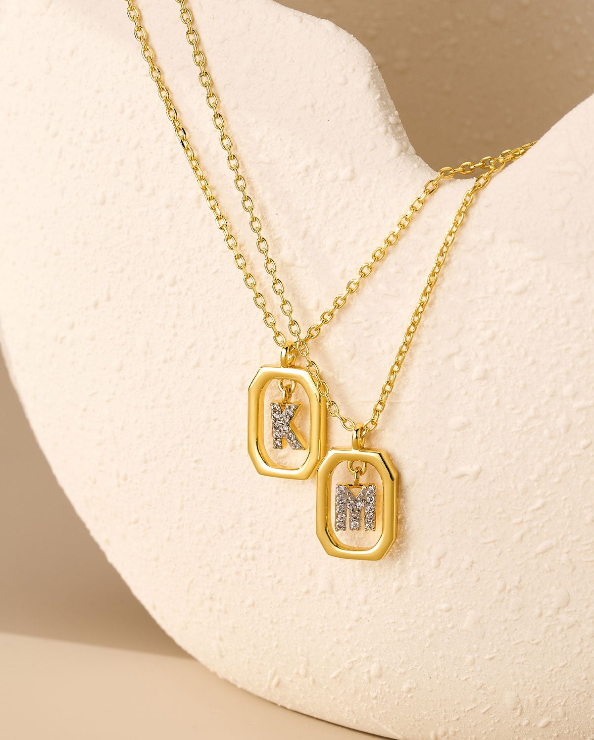 CZ Initial Letter Pendant Necklace