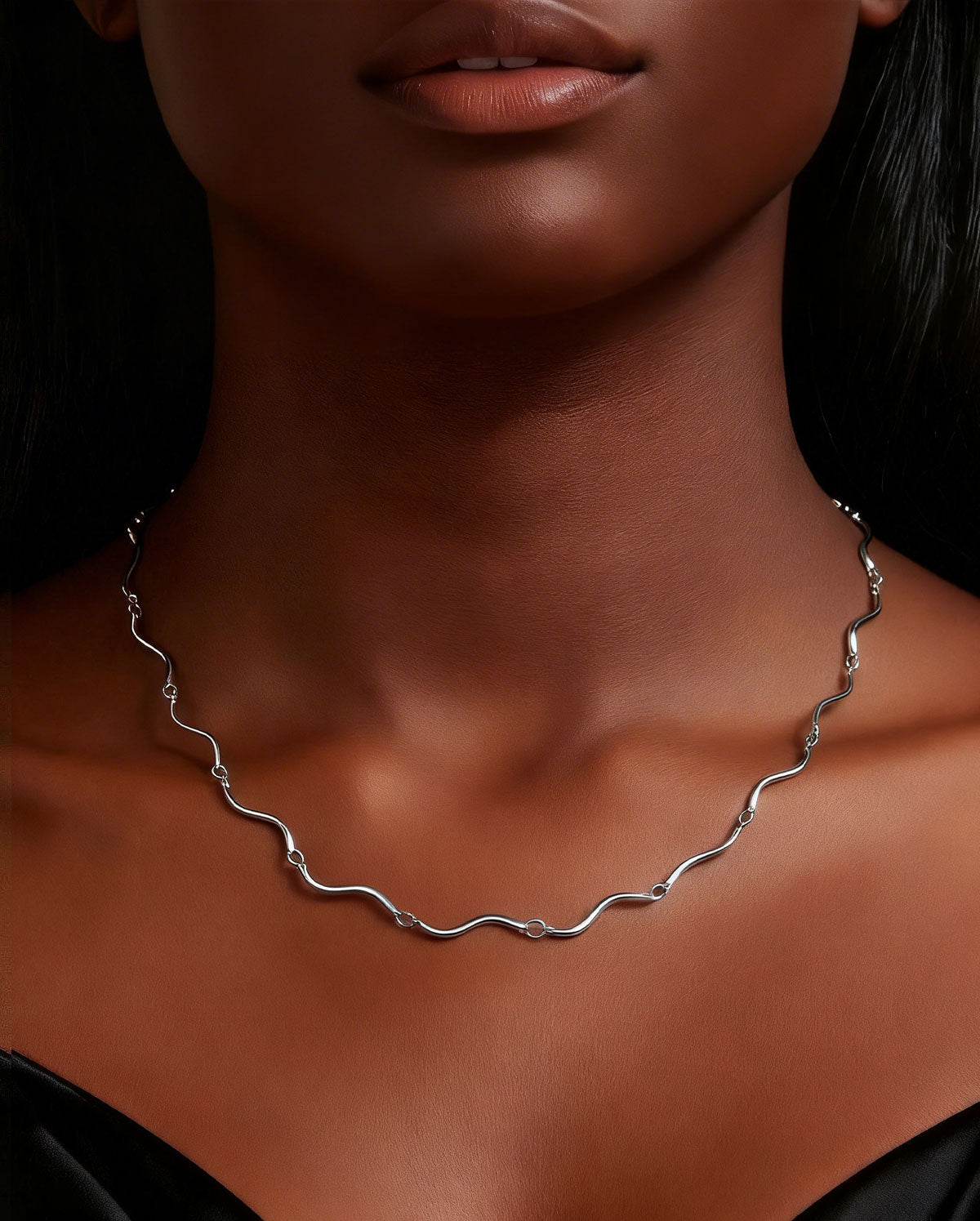 Minimalist Geometric Wave Necklace