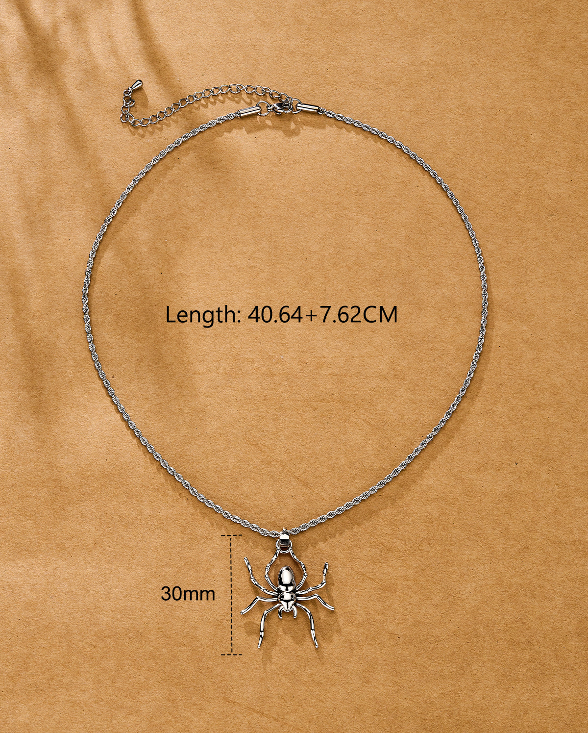 Sculptural Spider Pendant Necklace
