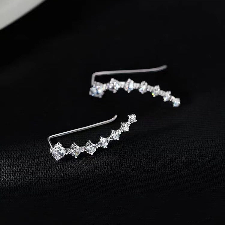 Pre-Sale For 30 Days 2PCS Linear CZ S925 Stud Earrings