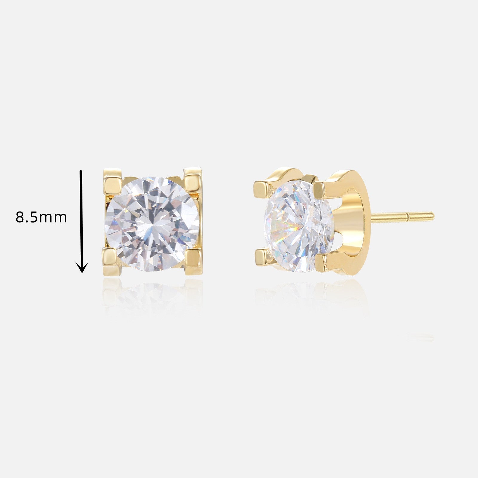 2PCS Minimalist CZ Earring Studs
