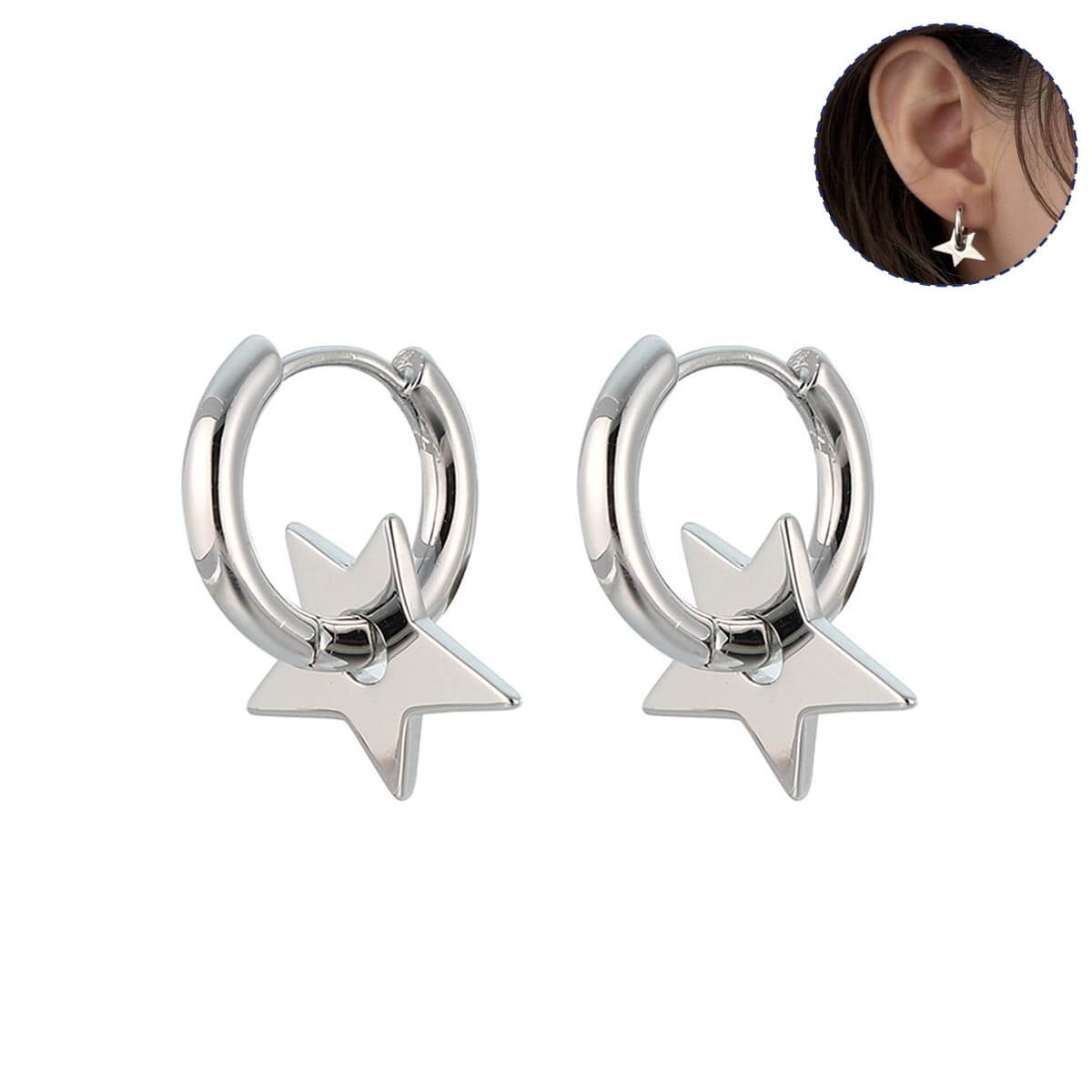 2PCS Irregular Star Hoop Earrings