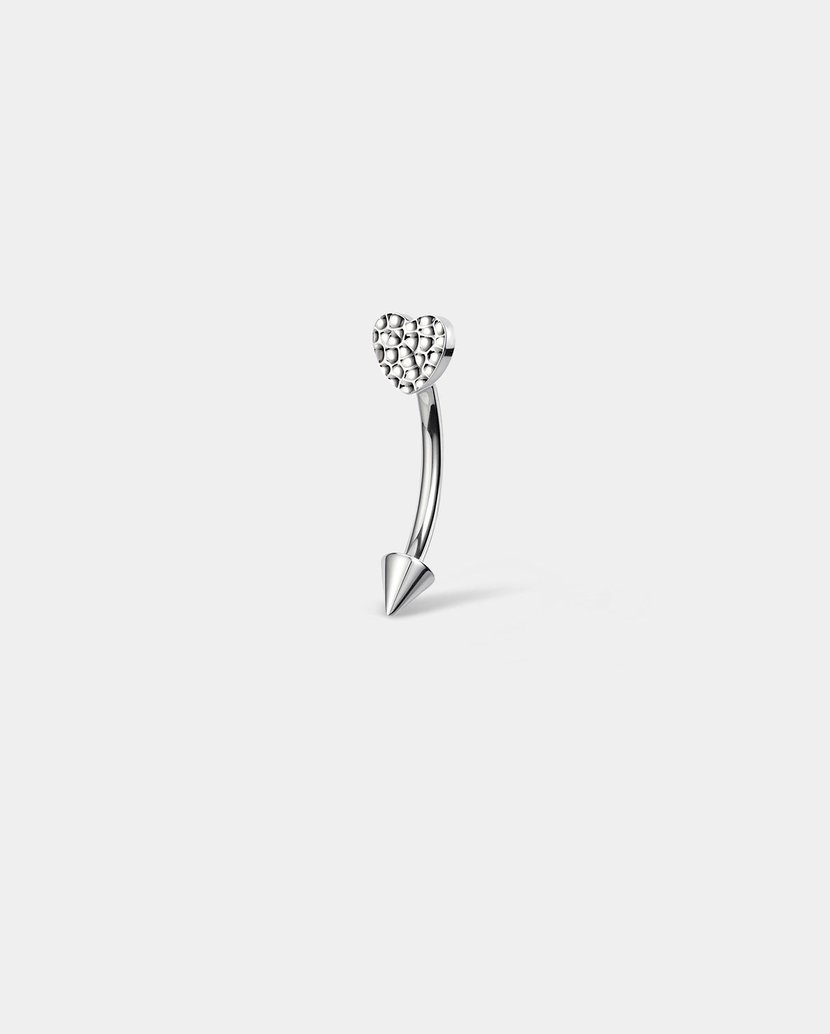 Hammered heart eyebrow ring 