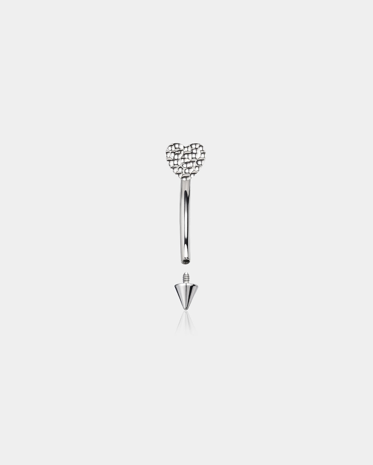 internally threaded heart eyebrow ring