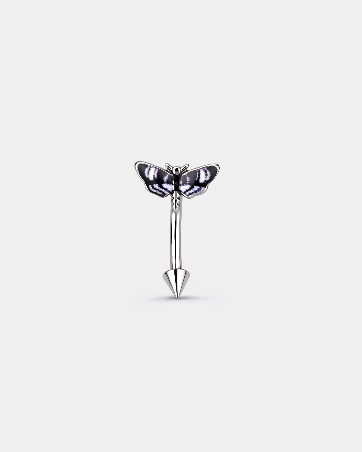 Moth Internally Threaded Curved Eyebrow Ring