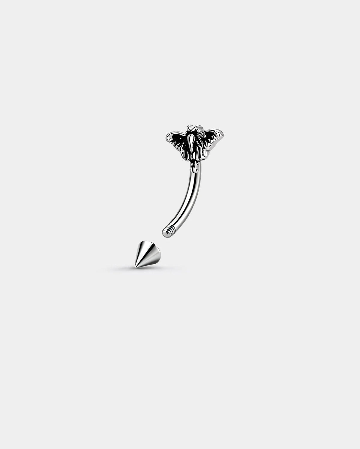 Moth Spike Curved Barbell Eyebrow Ring