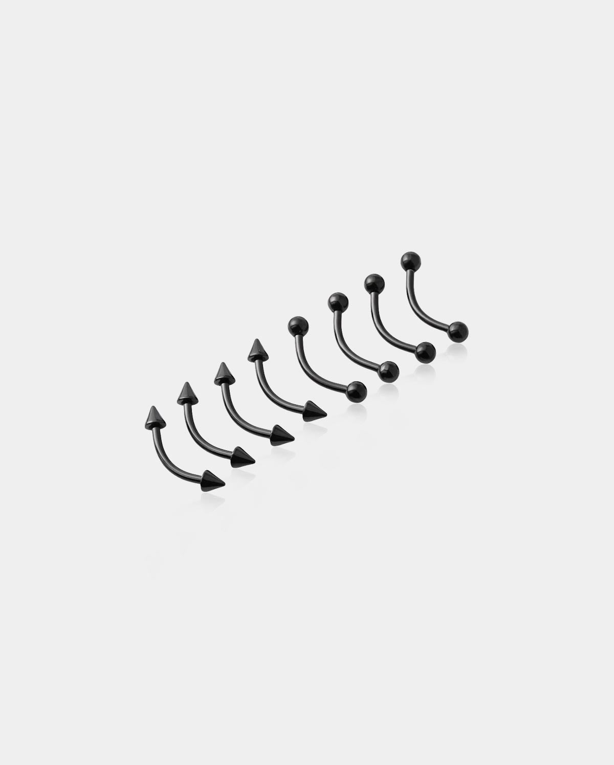 8PCS Balls Spikes Eyebrow Ring Rook Set