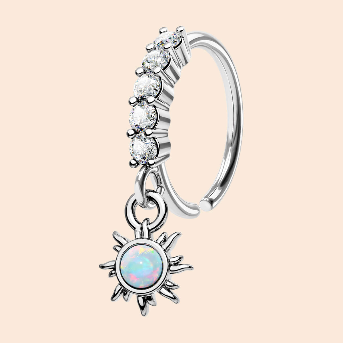 opal nose ring