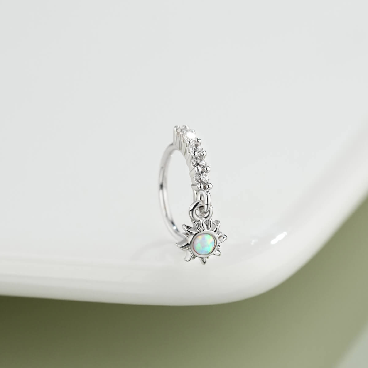 sunflower opal nose ring