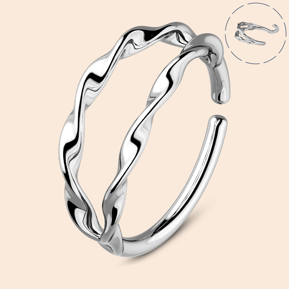 oufer waved nose ring 