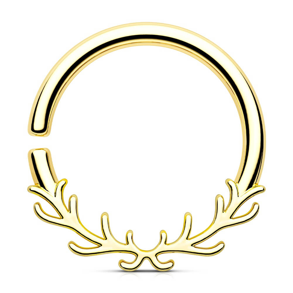 gold antler septum ring