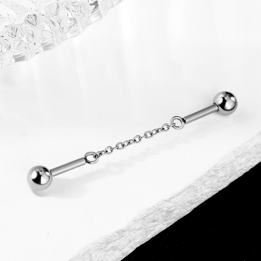14G 316L Stainless Steel Simple Chain Industrial Barbell