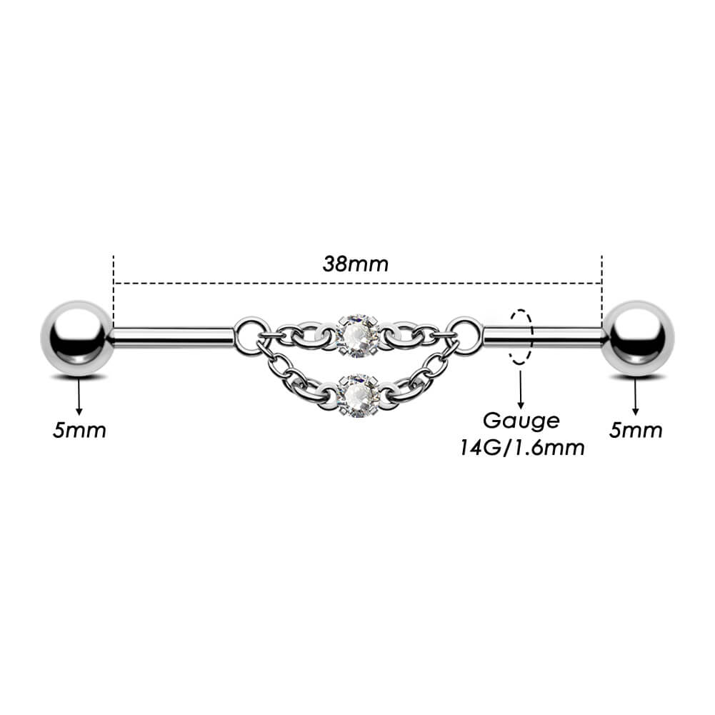 14g industrial chain earring